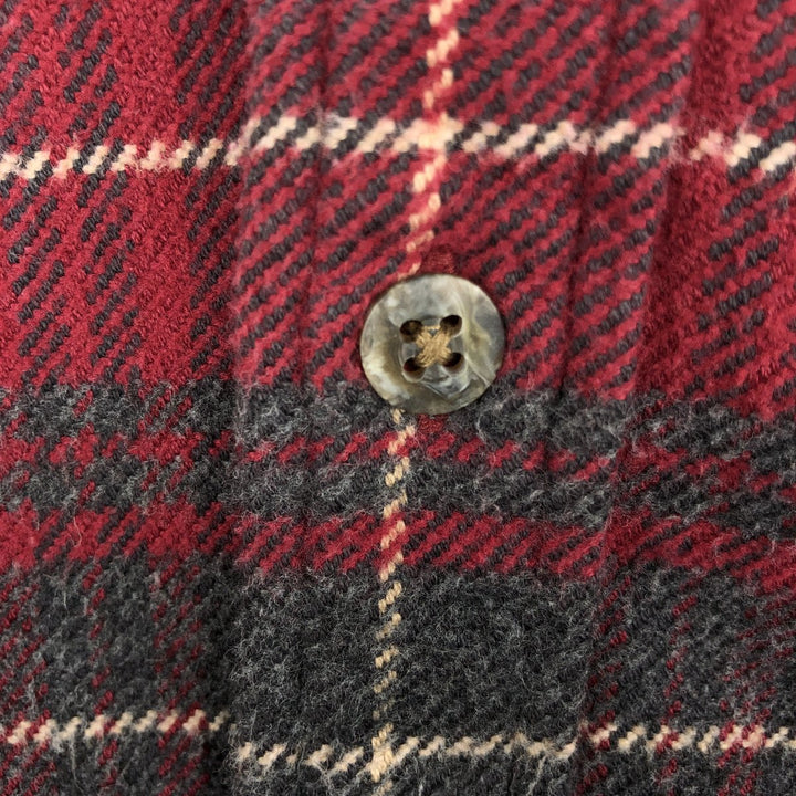 Vintage 1990s-2000'S St. John's Bay long-sleeved heavy flannel check shirt, size M, men's cotton red type Vintage Second Hand