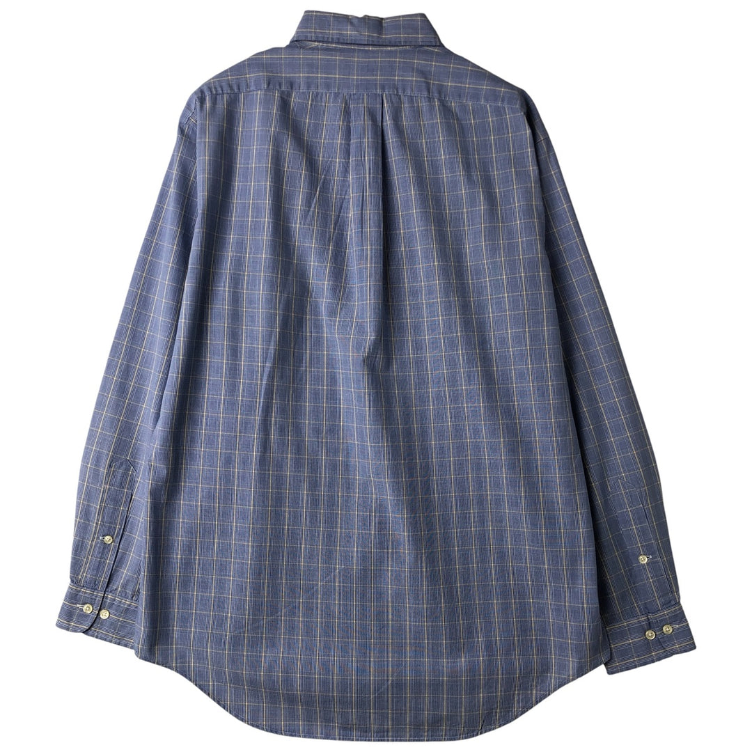 Ralph Lauren YARMOUTH Long Sleeve Button-Down Check Shirt, Men's Size M cotton blue type Vintage Second Hand