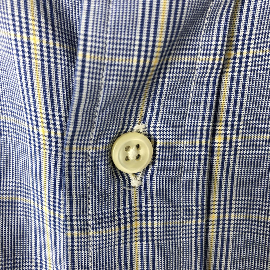 Ralph Lauren YARMOUTH Long Sleeve Button-Down Check Shirt, Men's Size M cotton blue type Vintage Second Hand
