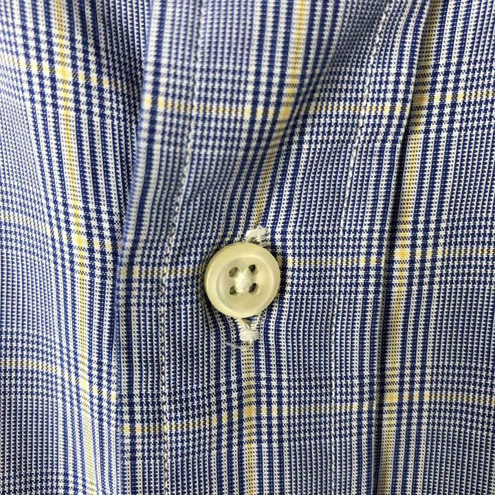 Ralph Lauren YARMOUTH Long Sleeve Button-Down Check Shirt, Men's Size M cotton blue type Vintage Second Hand