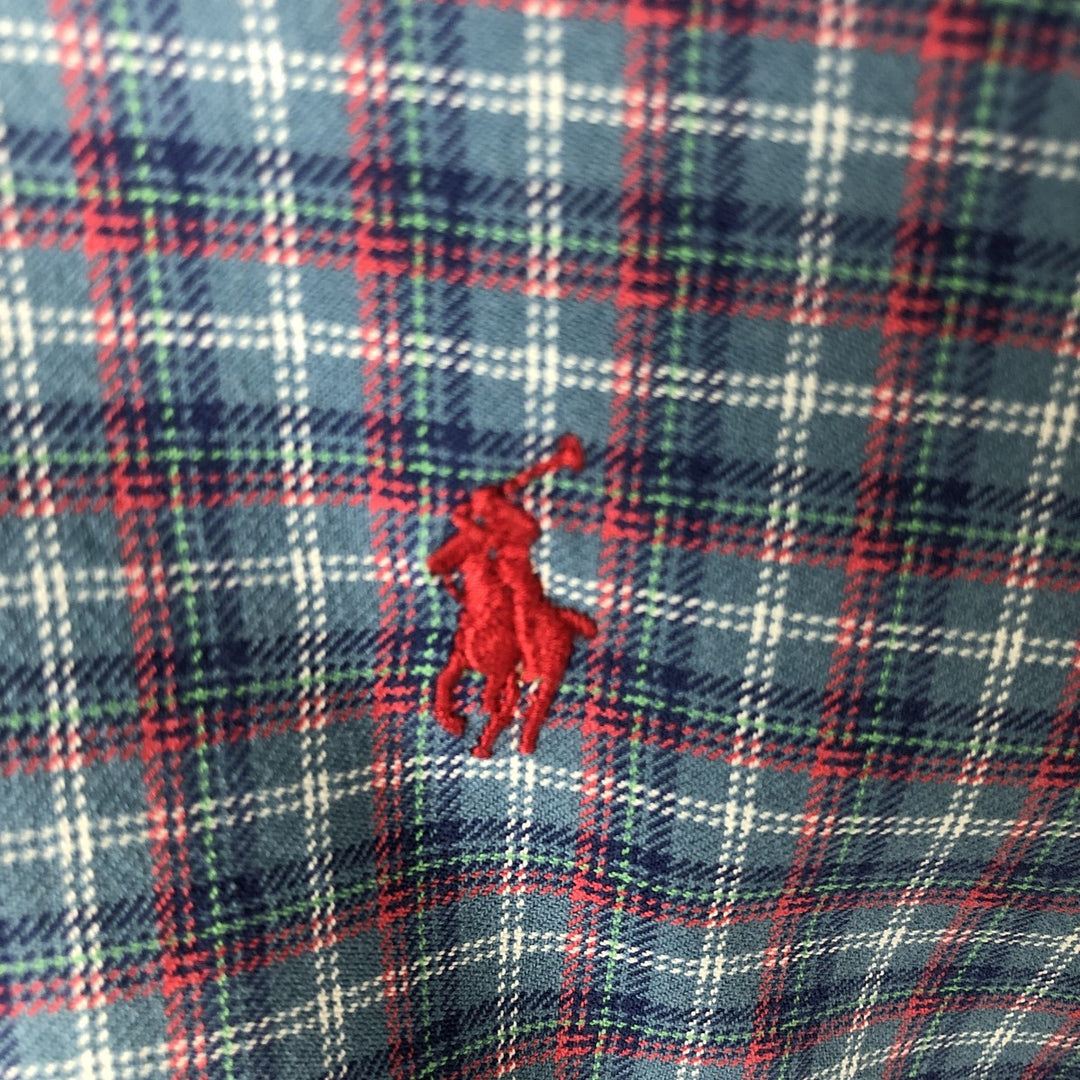 Ralph Lauren Classic Fit Long Sleeve Button Down Check Shirt Men's XXL cotton blue type Vintage Second Hand