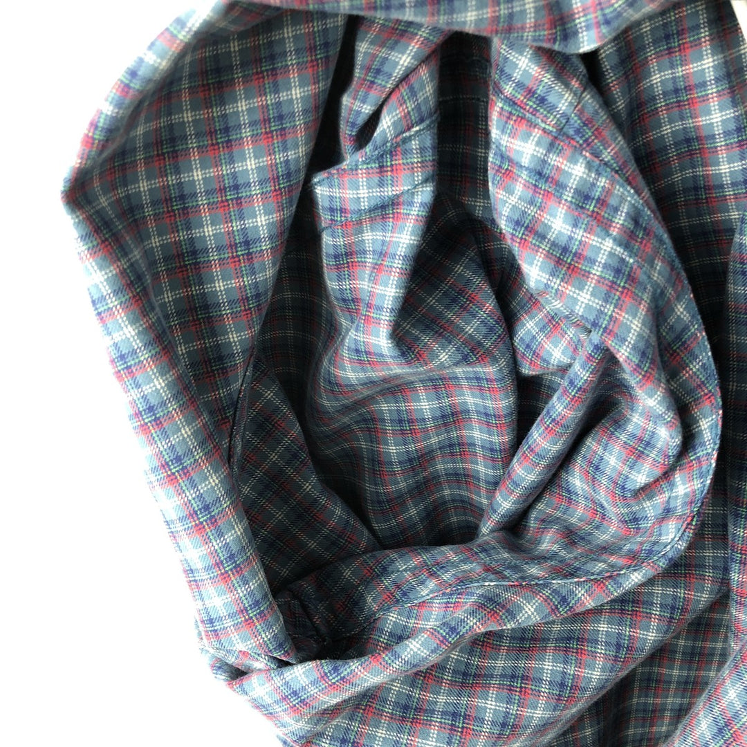 Ralph Lauren Classic Fit Long Sleeve Button Down Check Shirt Men's XXL cotton blue type Vintage Second Hand