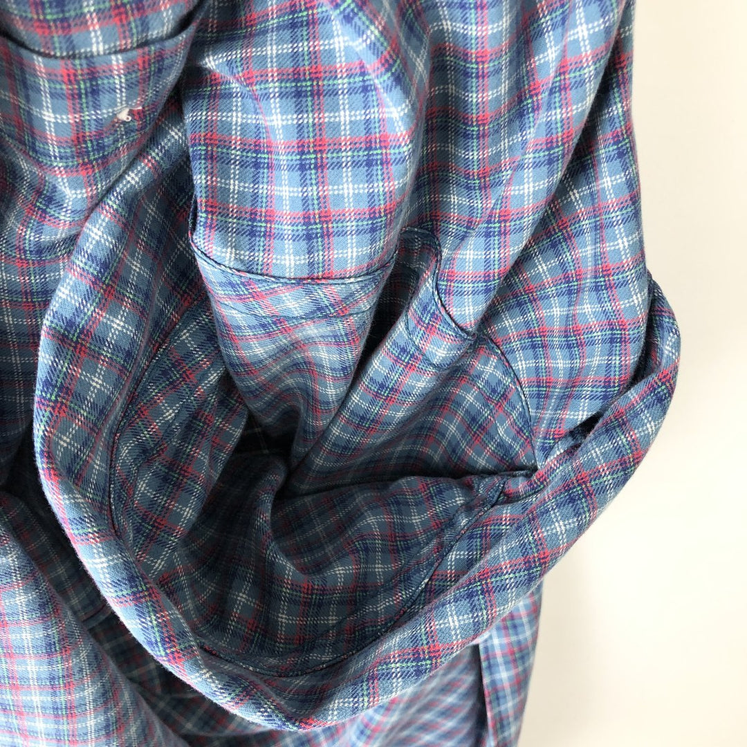 Ralph Lauren Classic Fit Long Sleeve Button Down Check Shirt Men's XXL cotton blue type Vintage Second Hand