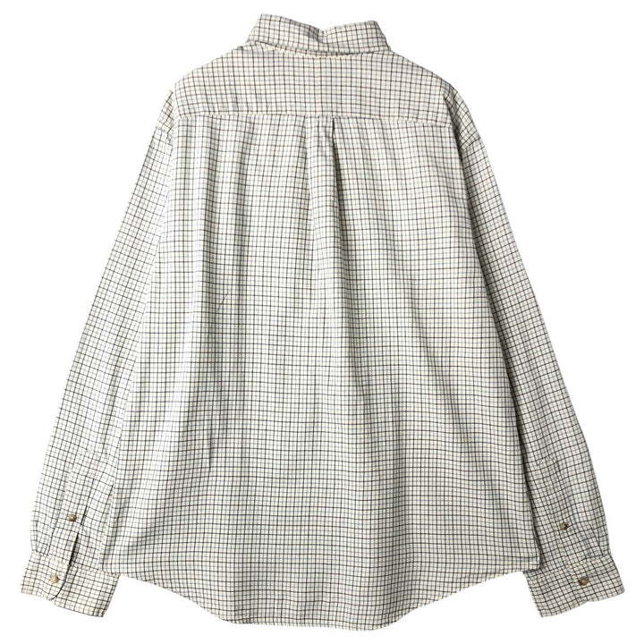 Ralph Lauren CUSTOM FIT long sleeve button down check shirt men's XL size cotton Beige type Vintage Second Hand