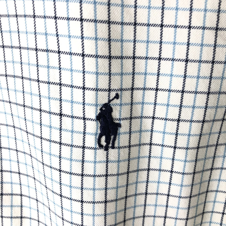 Ralph Lauren CUSTOM FIT long sleeve button down check shirt men's XL size cotton Beige type Vintage Second Hand