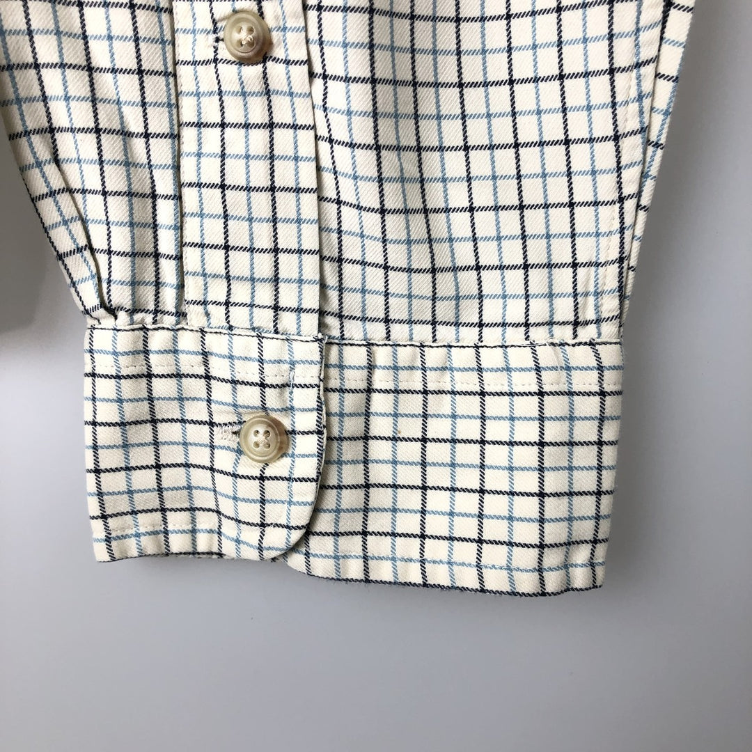 Ralph Lauren CUSTOM FIT long sleeve button down check shirt men's XL size cotton Beige type Vintage Second Hand