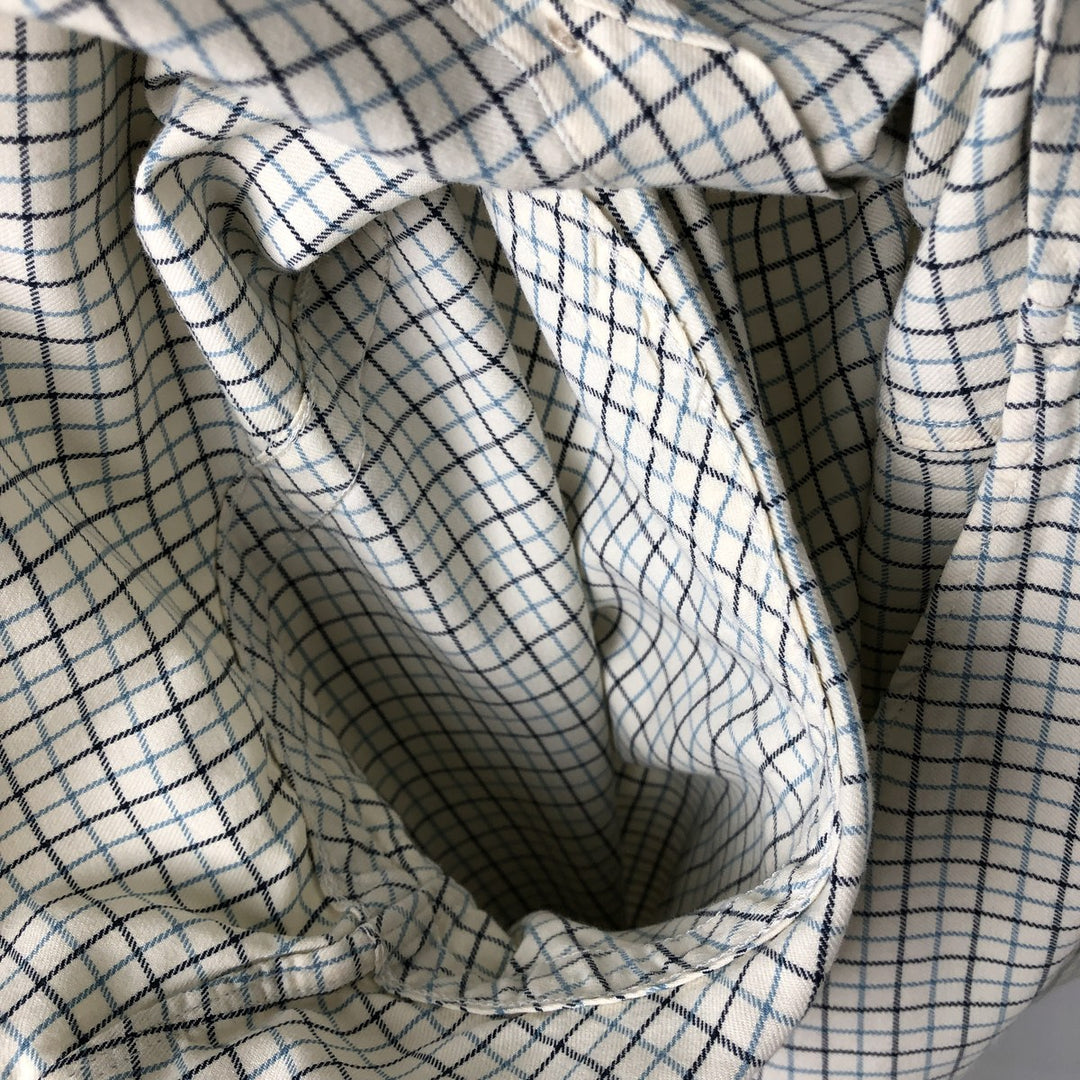 Ralph Lauren CUSTOM FIT long sleeve button down check shirt men's XL size cotton Beige type Vintage Second Hand