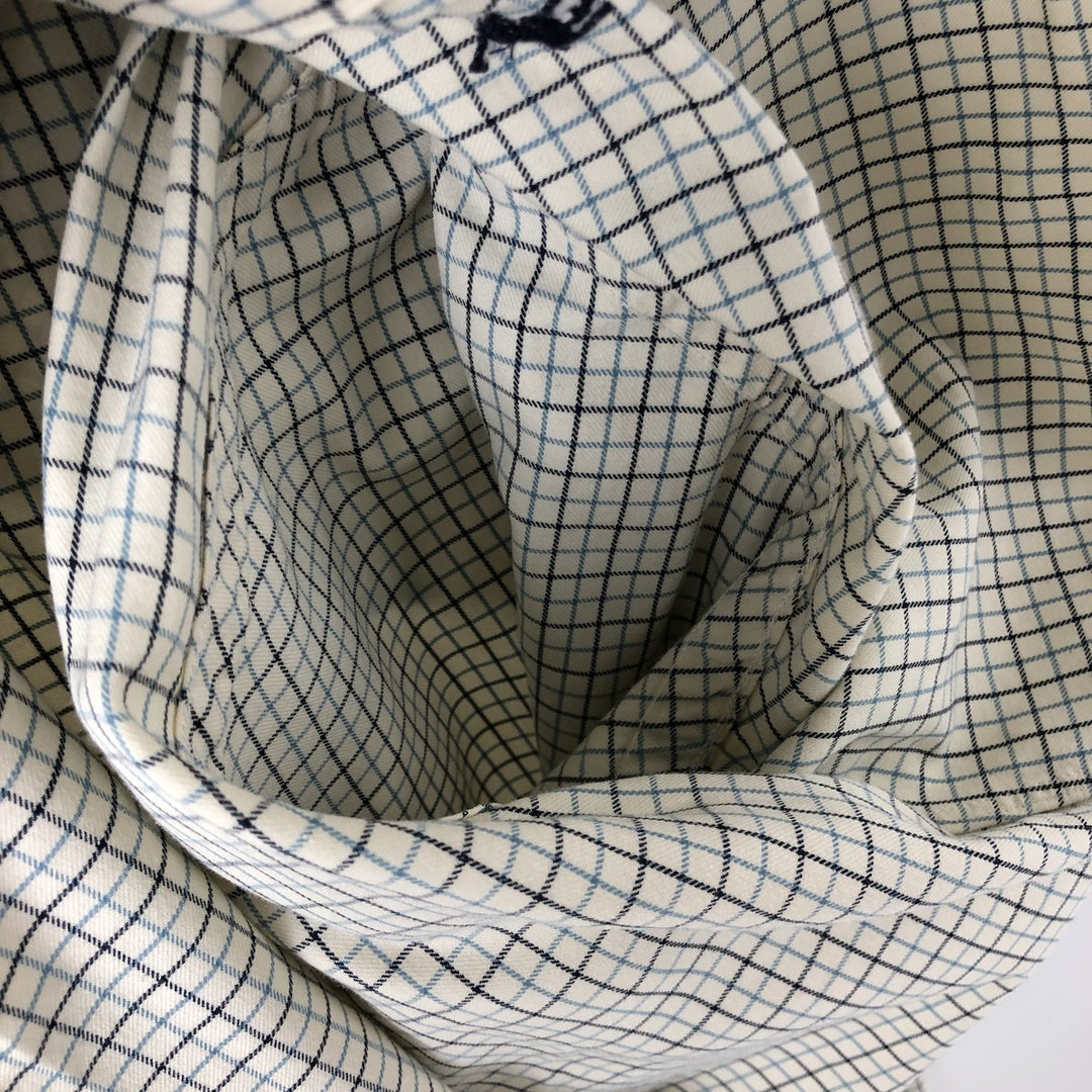 Ralph Lauren CUSTOM FIT long sleeve button down check shirt men's XL size cotton Beige type Vintage Second Hand