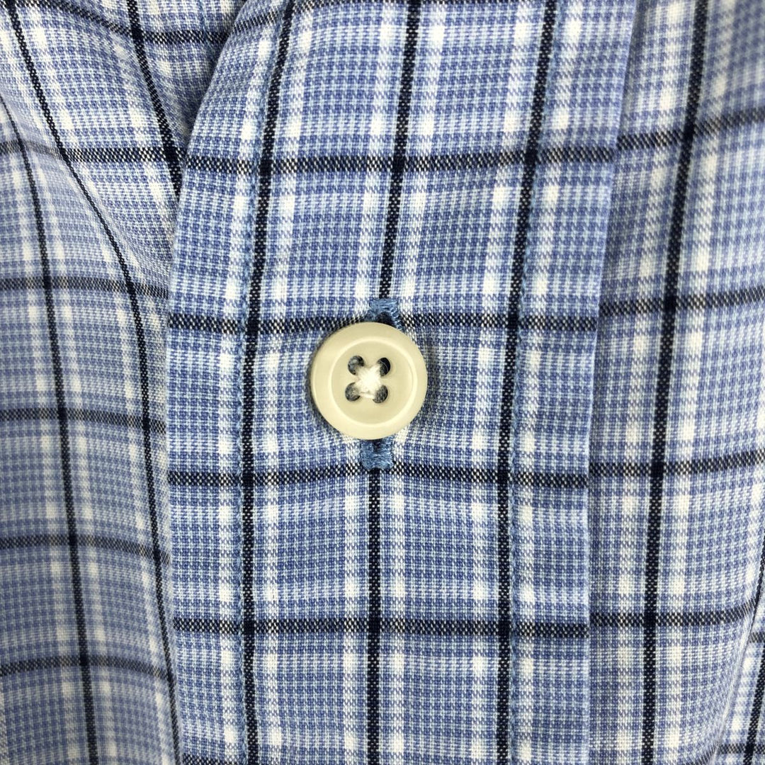 Ralph Lauren YARMOUTH Long Sleeve Button-Down Check Shirt, Men's Size L cotton Blue type light blue Vintage Second Hand
