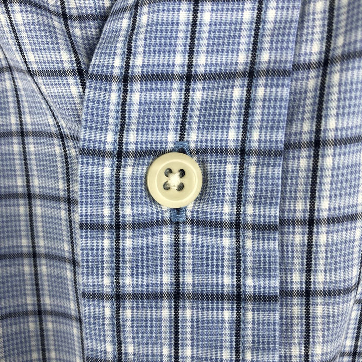 Ralph Lauren YARMOUTH Long Sleeve Button-Down Check Shirt, Men's Size L cotton Blue type light blue Vintage Second Hand