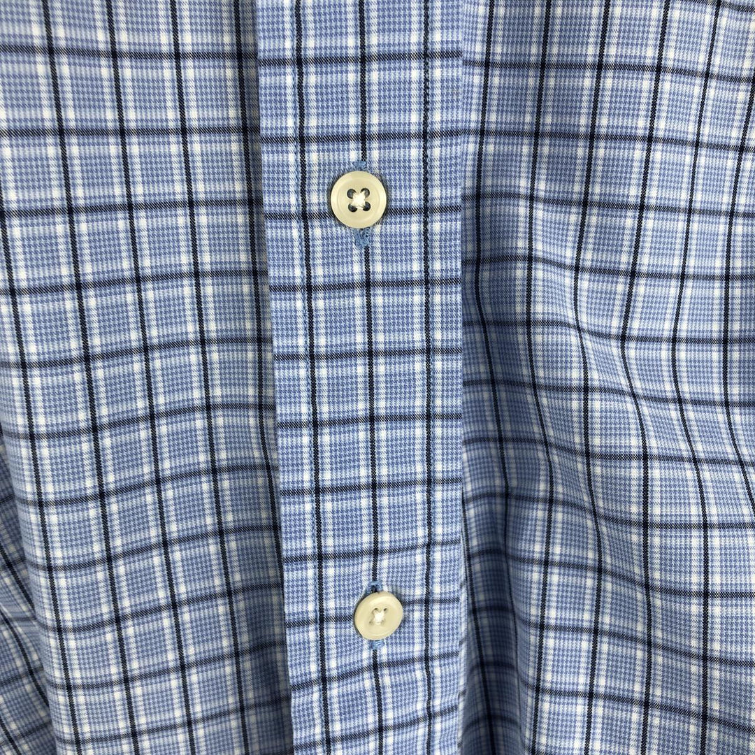 Ralph Lauren YARMOUTH Long Sleeve Button-Down Check Shirt, Men's Size L cotton Blue type light blue Vintage Second Hand