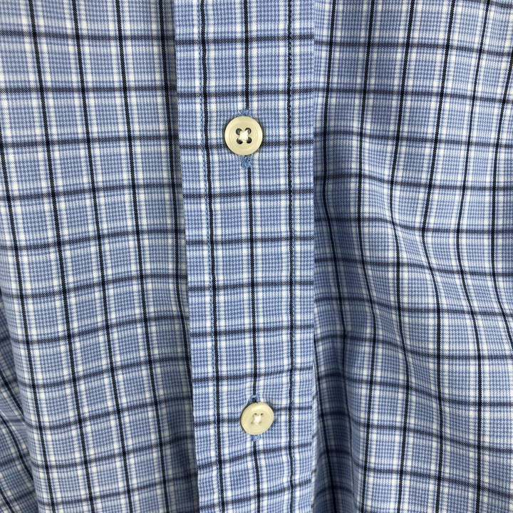 Ralph Lauren YARMOUTH Long Sleeve Button-Down Check Shirt, Men's Size L cotton Blue type light blue Vintage Second Hand