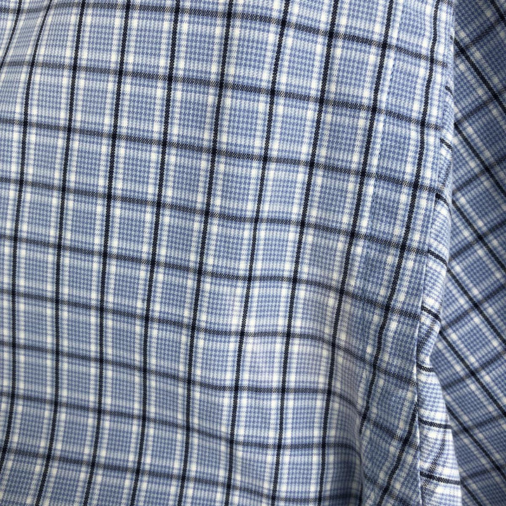 Ralph Lauren YARMOUTH Long Sleeve Button-Down Check Shirt, Men's Size L cotton Blue type light blue Vintage Second Hand