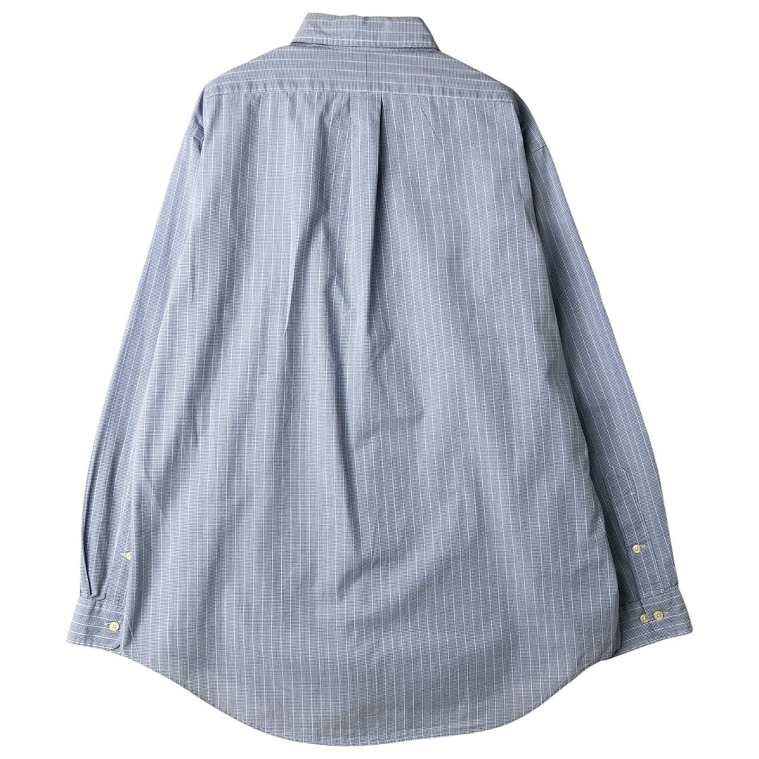 Ralph Lauren YARMOUTH Long Sleeve Button-Down Check Shirt, Men's Size L cotton Blue type light blue Vintage Second Hand