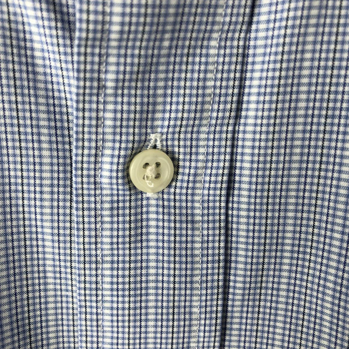 Ralph Lauren YARMOUTH Long Sleeve Button-Down Check Shirt, Men's Size L cotton Blue type light blue Vintage Second Hand