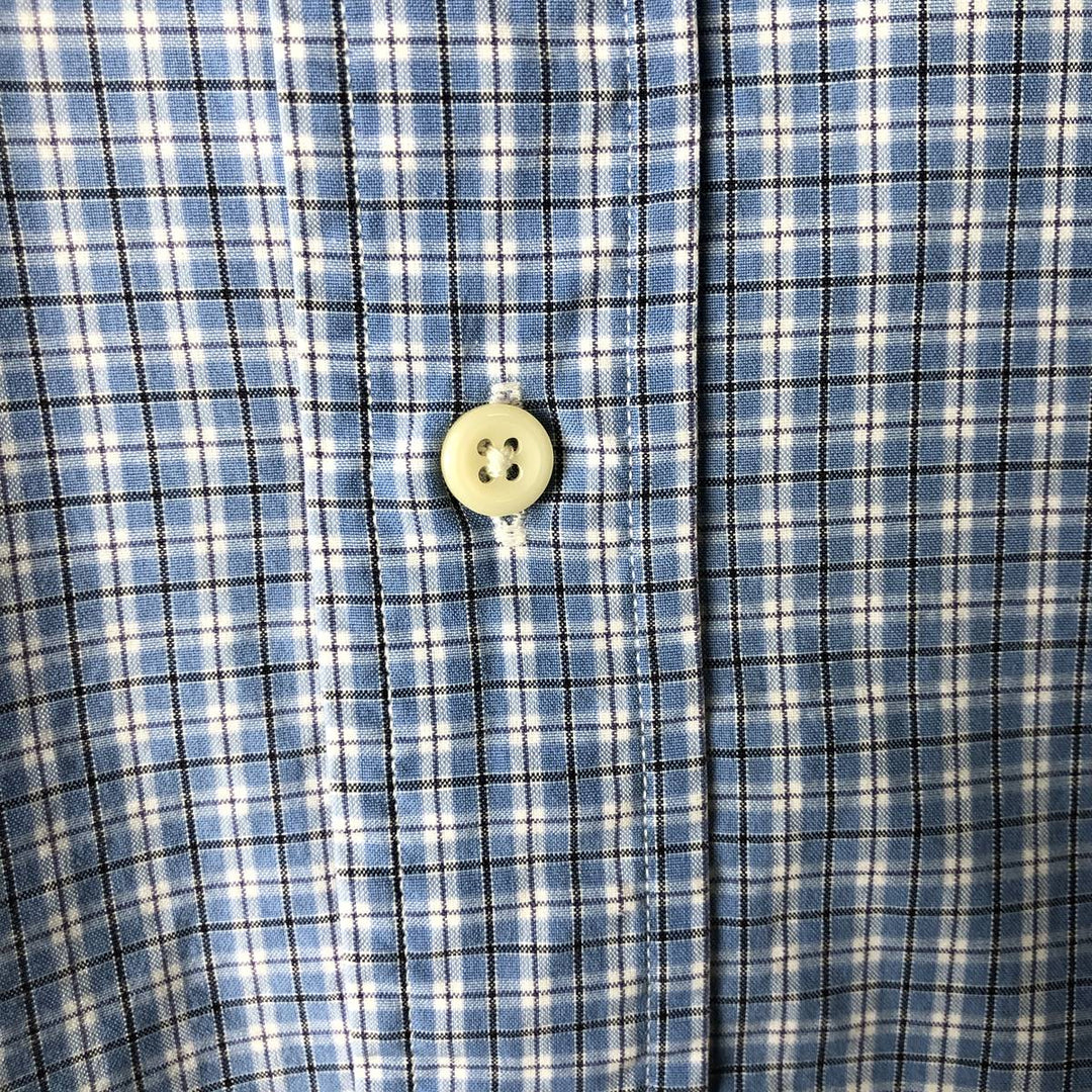 Ralph Lauren Classic Fit Long Sleeve Button Down Check Shirt Men's Size L cotton Blue type light blue Vintage Second Hand