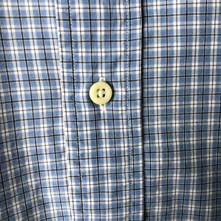 Ralph Lauren Classic Fit Long Sleeve Button Down Check Shirt Men's Size L cotton Blue type light blue Vintage Second Hand