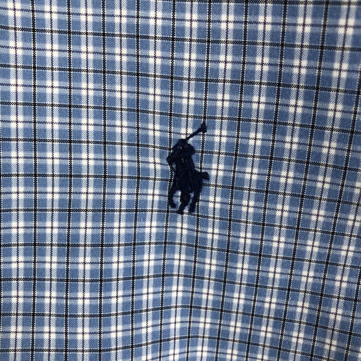 Ralph Lauren Classic Fit Long Sleeve Button Down Check Shirt Men's Size L cotton Blue type light blue Vintage Second Hand