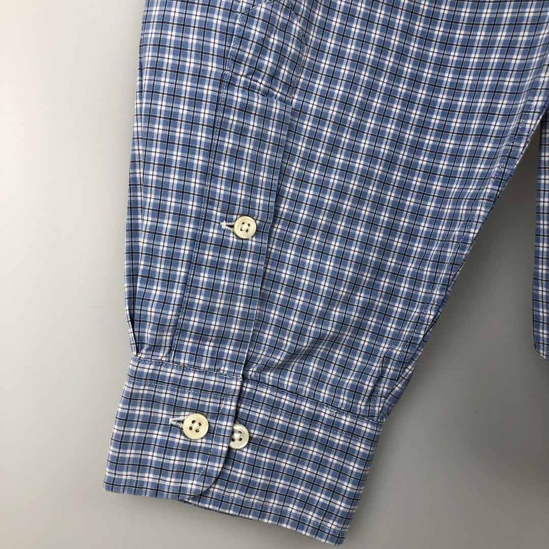 Ralph Lauren Classic Fit Long Sleeve Button Down Check Shirt Men's Size L cotton Blue type light blue Vintage Second Hand