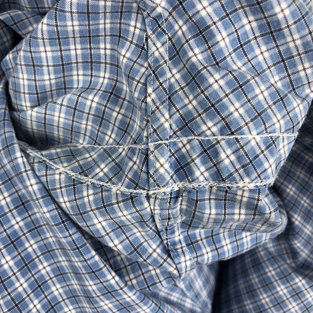 Ralph Lauren Classic Fit Long Sleeve Button Down Check Shirt Men's Size L cotton Blue type light blue Vintage Second Hand