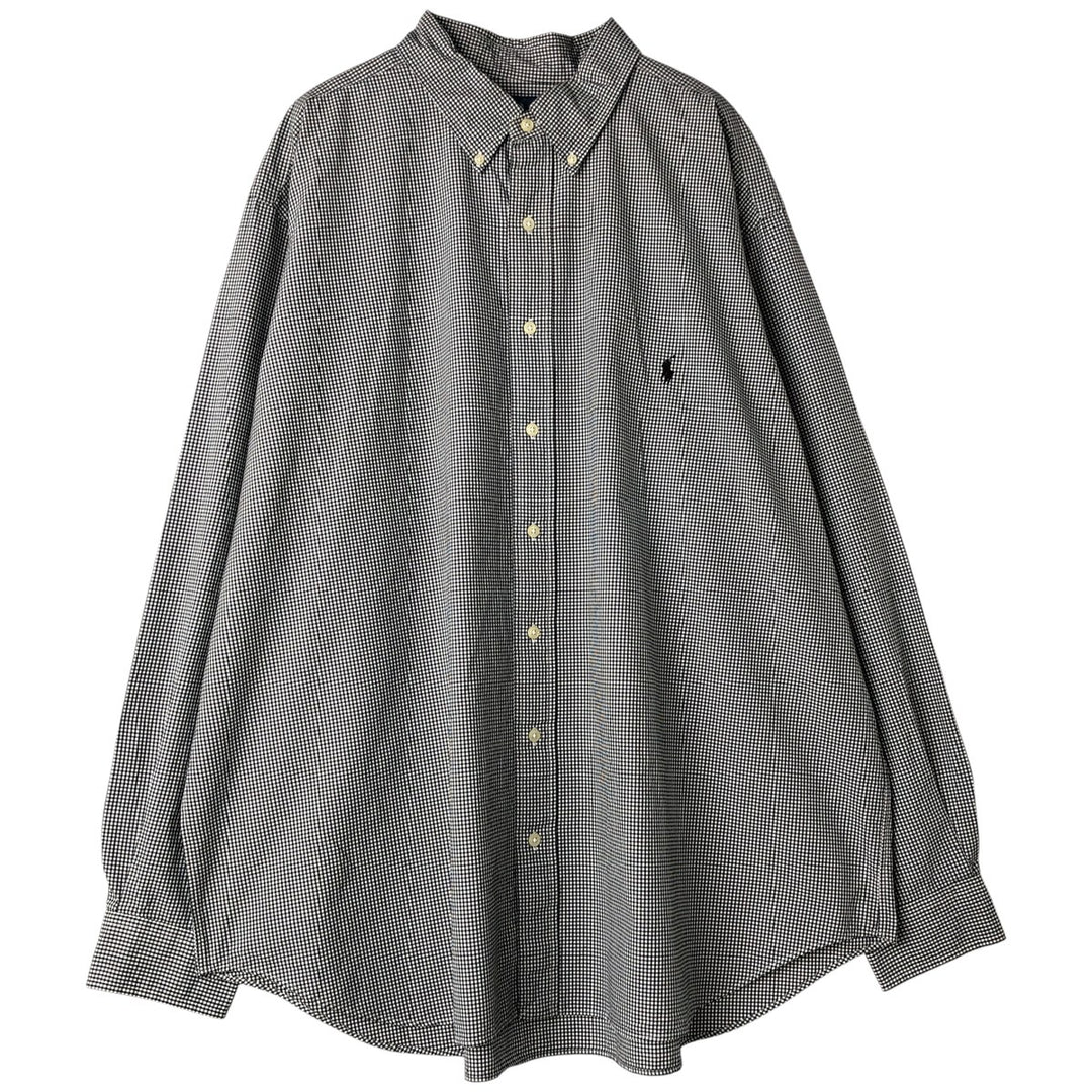 Ralph Lauren Classic Fit Gingham Check Long Sleeve Button Down Check Shirt Men's XL unclear white type Vintage Second Hand
