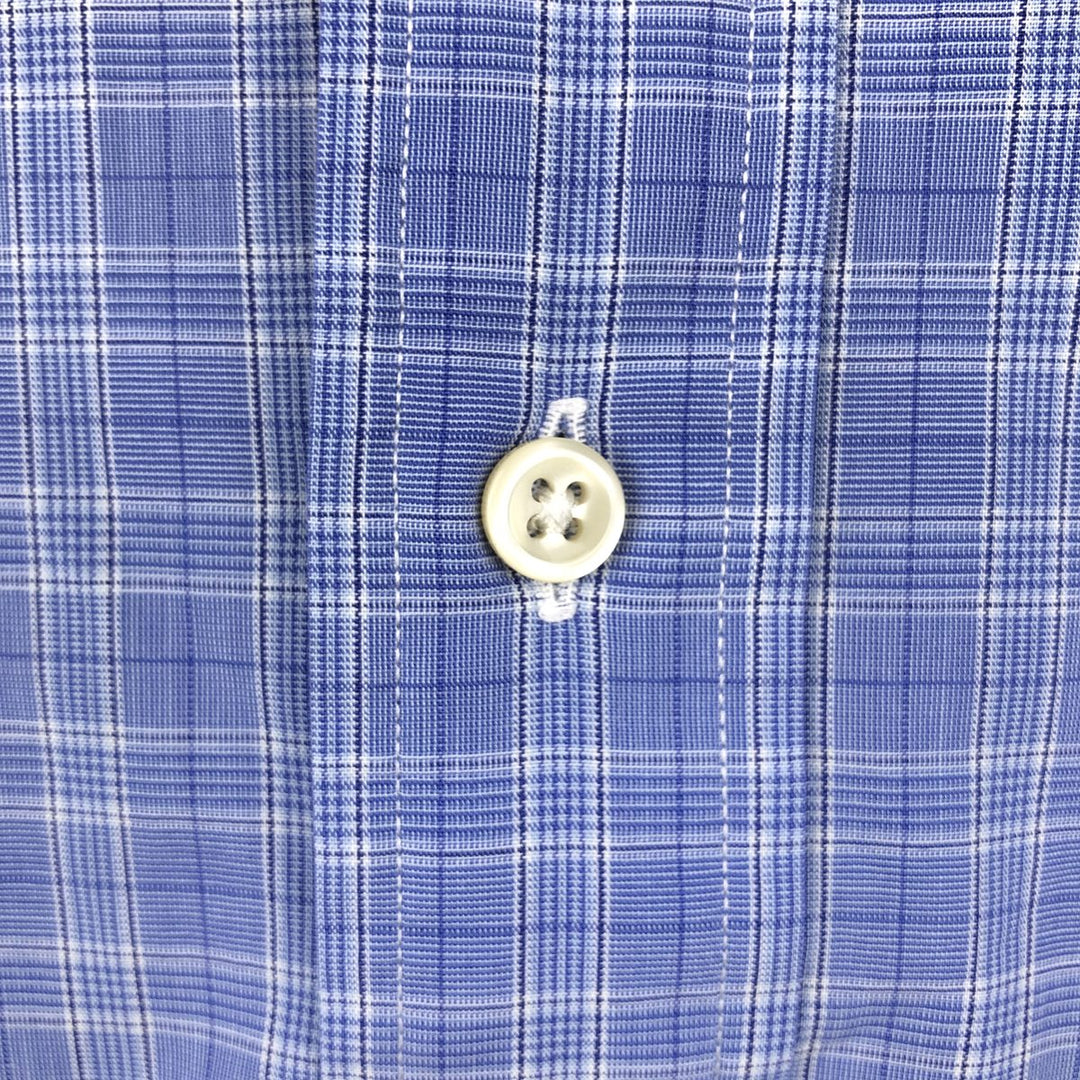 Ralph Lauren YARMOUTH Long Sleeve Button-Down Check Shirt, Men's Size L cotton Blue type light blue Vintage Second Hand