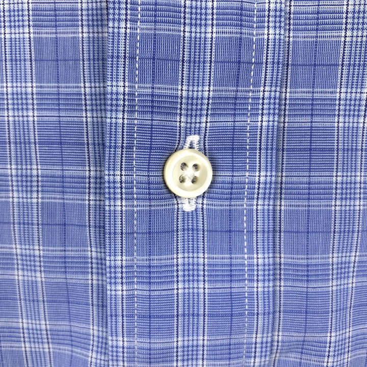 Ralph Lauren YARMOUTH Long Sleeve Button-Down Check Shirt, Men's Size L cotton Blue type light blue Vintage Second Hand