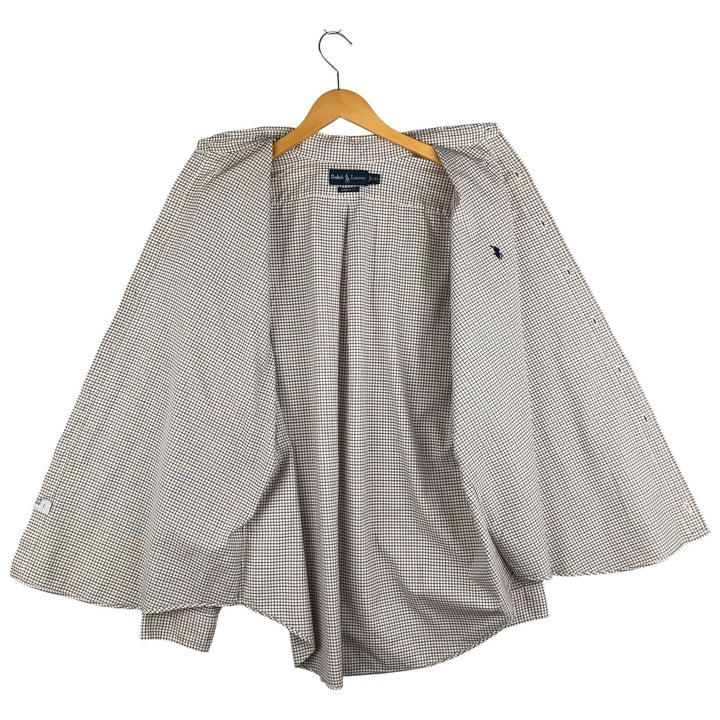 Ralph Lauren Classic Fit Long Sleeve Button Down Check Shirt Men's XXL cotton white type Vintage Second Hand