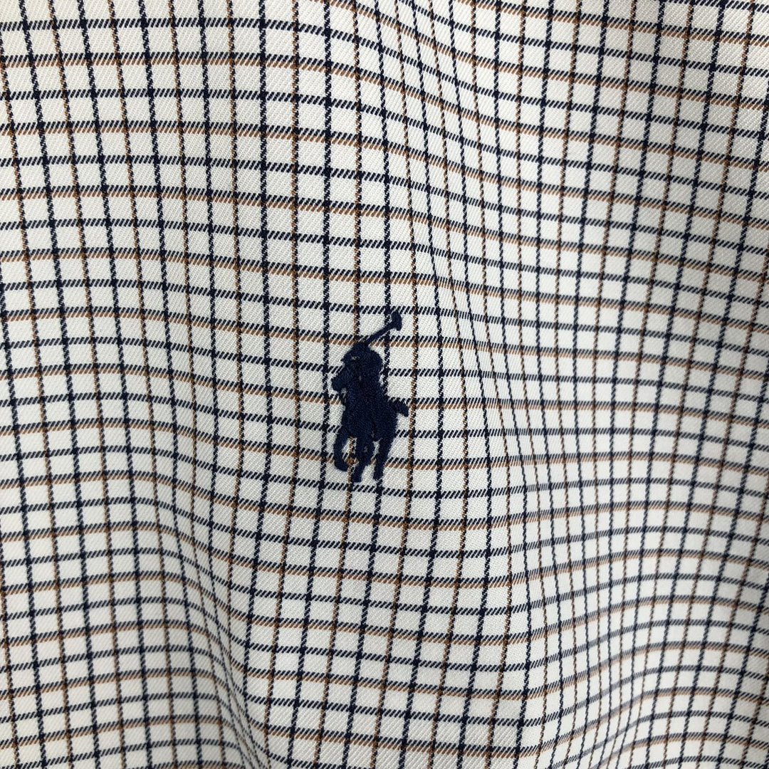 Ralph Lauren Classic Fit Long Sleeve Button Down Check Shirt Men's XXL cotton white type Vintage Second Hand