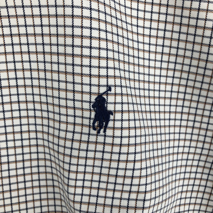Ralph Lauren Classic Fit Long Sleeve Button Down Check Shirt Men's XXL cotton white type Vintage Second Hand