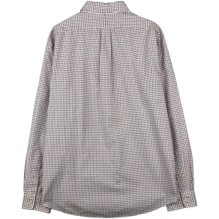 Ralph Lauren CUSTOM FIT long sleeve button down check shirt, men's size L cotton white type Vintage Second Hand