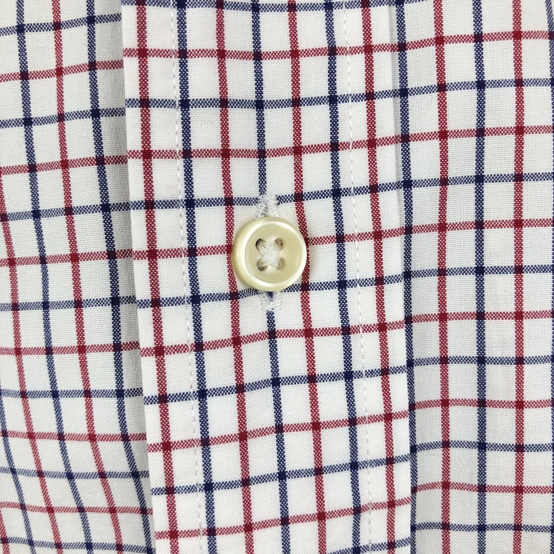 Ralph Lauren CUSTOM FIT long sleeve button down check shirt, men's size L cotton white type Vintage Second Hand