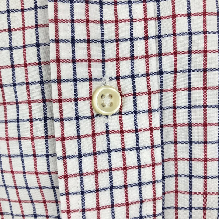 Ralph Lauren CUSTOM FIT long sleeve button down check shirt, men's size L cotton white type Vintage Second Hand