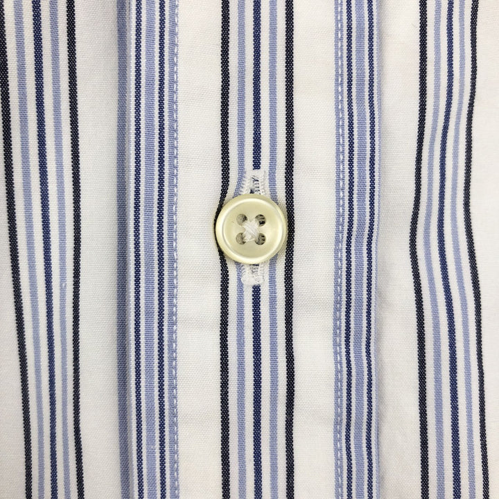 Ralph Lauren Classic Fit Multi Stripe Long Sleeve Button Down Striped Shirt Men's Size L cotton white type Vintage Second Hand