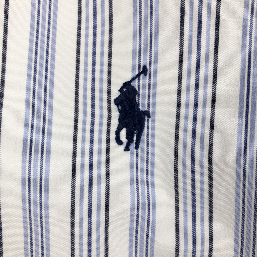 Ralph Lauren Classic Fit Multi Stripe Long Sleeve Button Down Striped Shirt Men's Size L cotton white type Vintage Second Hand