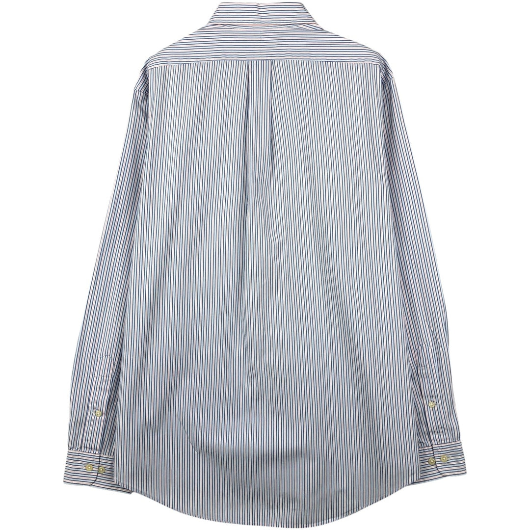 Ralph Lauren Custom Fit Multi-Stripe Long Sleeve Button-Down Striped Shirt, Men's Size L cotton Blue type light blue Vintage Second Hand