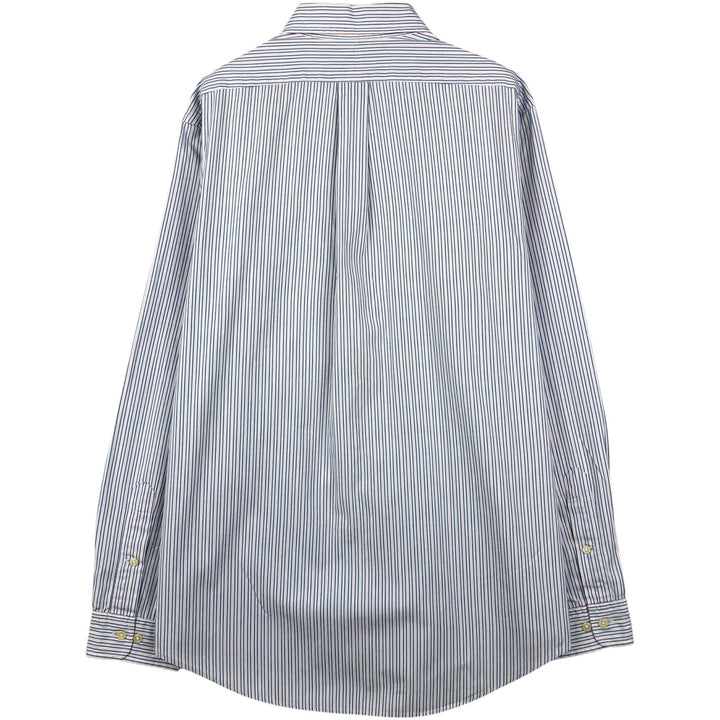 Ralph Lauren Custom Fit Multi-Stripe Long Sleeve Button-Down Striped Shirt, Men's Size L cotton Blue type light blue Vintage Second Hand