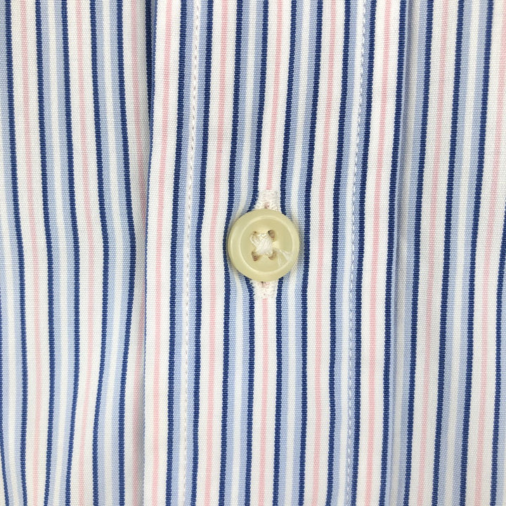 Ralph Lauren Custom Fit Multi-Stripe Long Sleeve Button-Down Striped Shirt, Men's Size L cotton Blue type light blue Vintage Second Hand