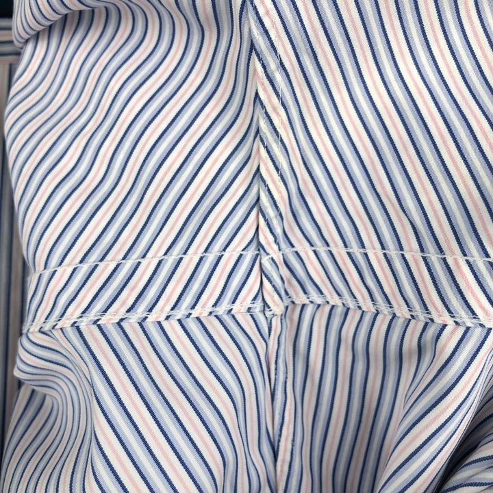 Ralph Lauren Custom Fit Multi-Stripe Long Sleeve Button-Down Striped Shirt, Men's Size L cotton Blue type light blue Vintage Second Hand