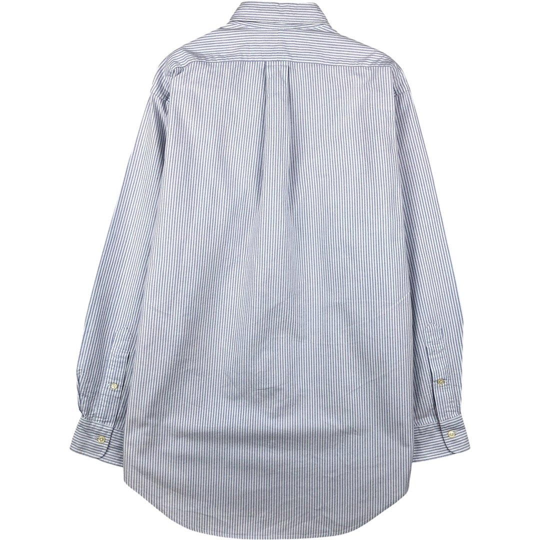 Ralph Lauren YARMOUTH Long Sleeve Button-Down Striped Shirt, Men's M Size cotton white type Vintage Second Hand
