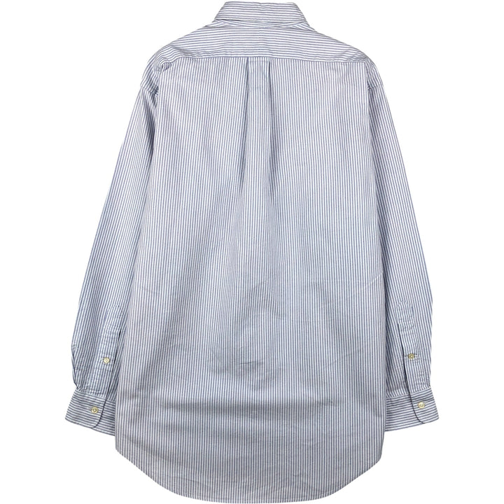 Ralph Lauren YARMOUTH Long Sleeve Button-Down Striped Shirt, Men's M Size cotton white type Vintage Second Hand