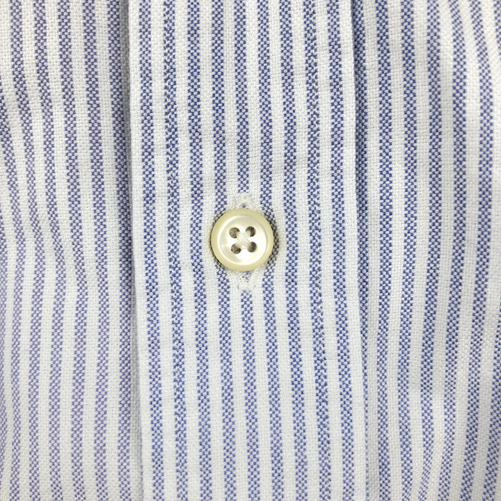 Ralph Lauren YARMOUTH Long Sleeve Button-Down Striped Shirt, Men's M Size cotton white type Vintage Second Hand