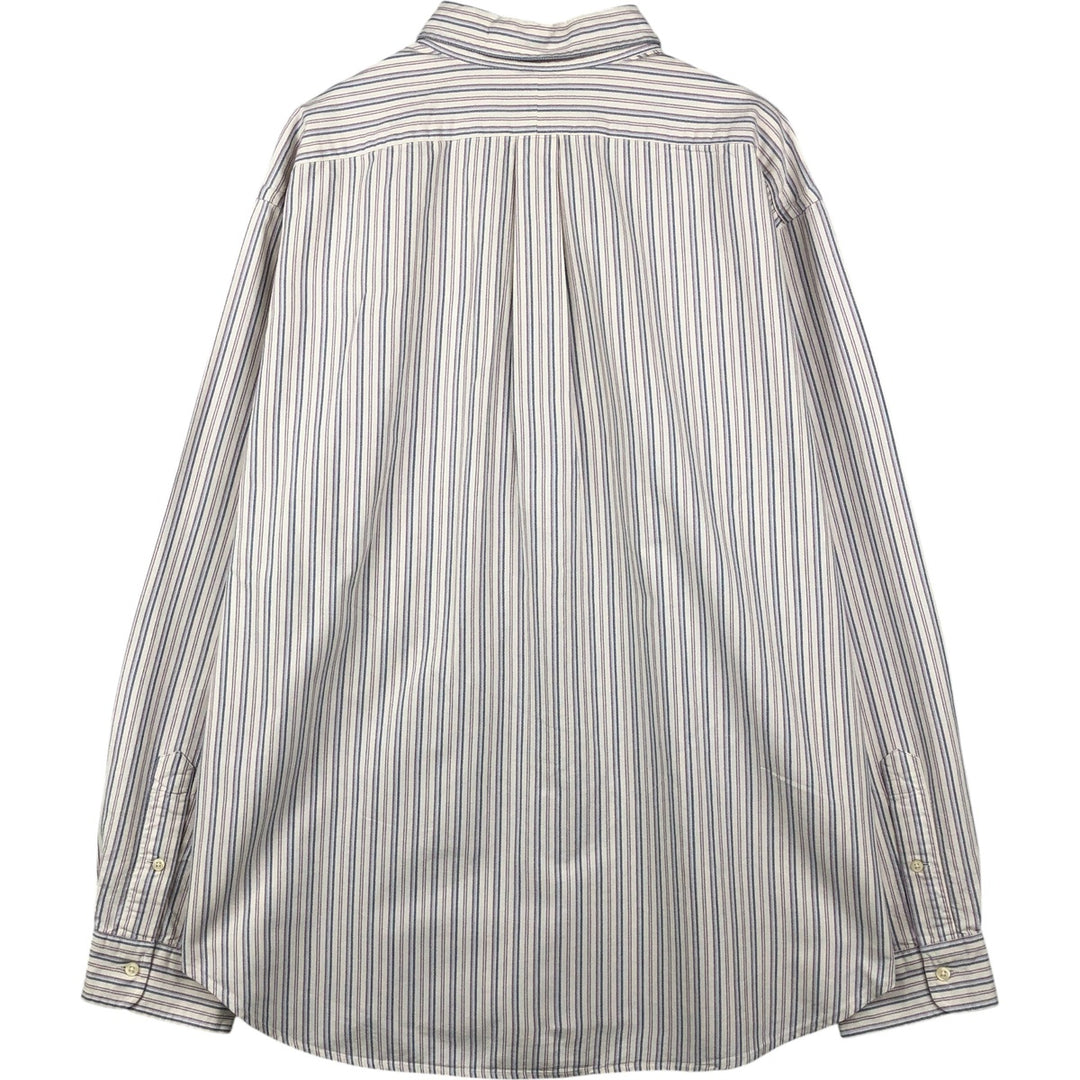 Ralph Lauren Classic Fit Multi-Stripe Long Sleeve Button-Down Striped Shirt, Men's XXL cotton white type Vintage Second Hand