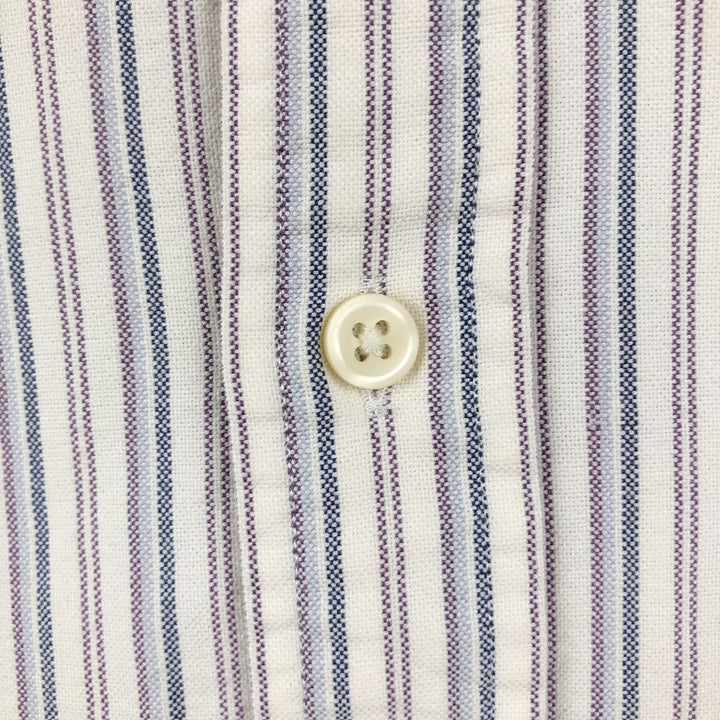 Ralph Lauren Classic Fit Multi-Stripe Long Sleeve Button-Down Striped Shirt, Men's XXL cotton white type Vintage Second Hand