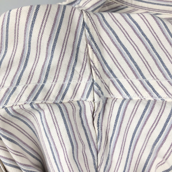 Ralph Lauren Classic Fit Multi-Stripe Long Sleeve Button-Down Striped Shirt, Men's XXL cotton white type Vintage Second Hand