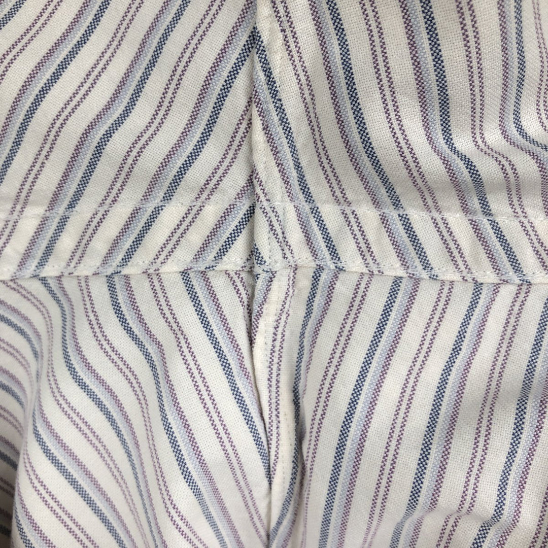 Ralph Lauren Classic Fit Multi-Stripe Long Sleeve Button-Down Striped Shirt, Men's XXL cotton white type Vintage Second Hand
