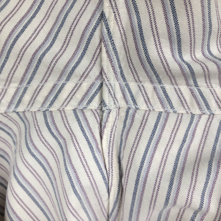Ralph Lauren Classic Fit Multi-Stripe Long Sleeve Button-Down Striped Shirt, Men's XXL cotton white type Vintage Second Hand