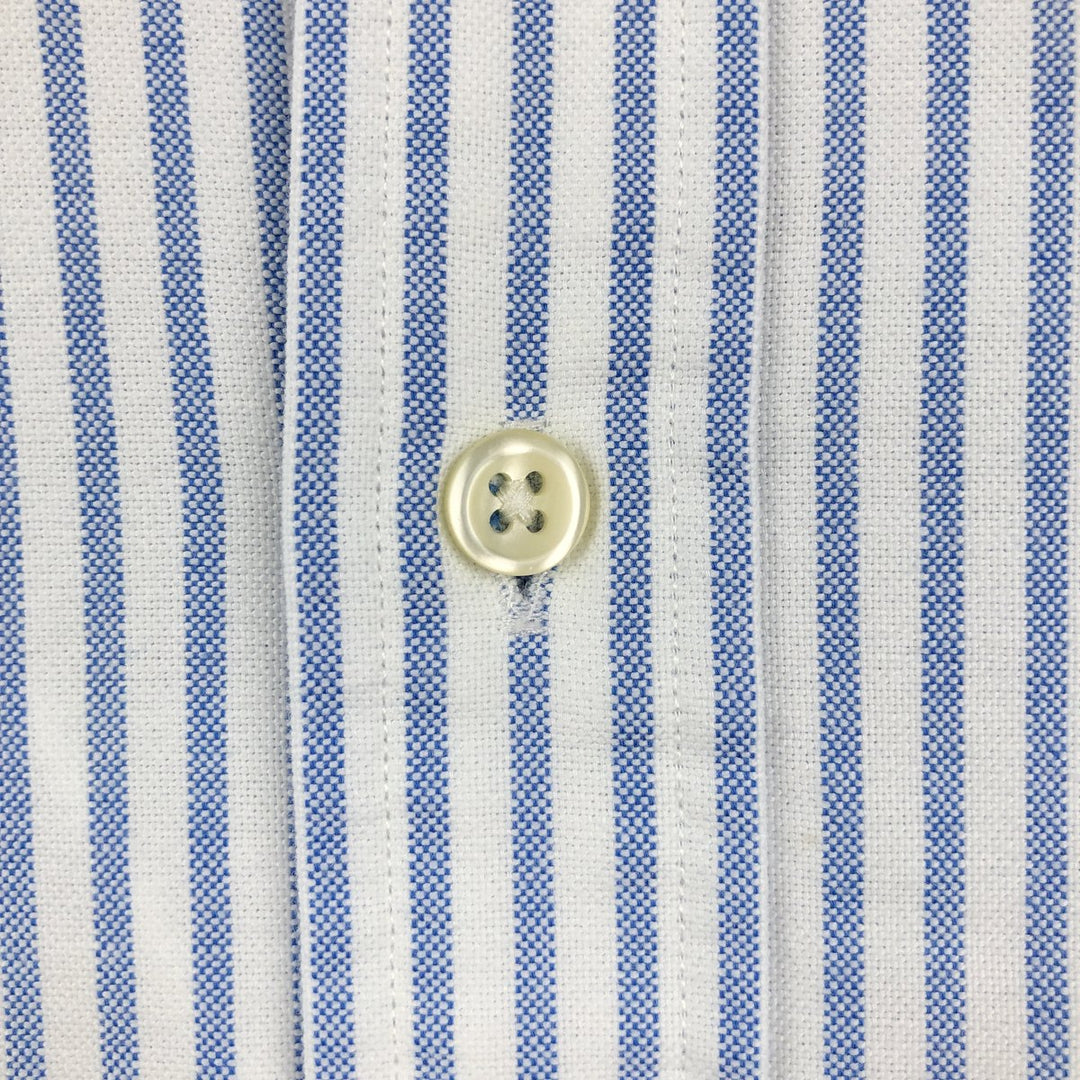 Ralph Lauren long sleeve button down striped shirt, men's XL size cotton white type Vintage Second Hand