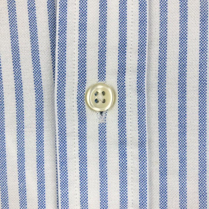 Ralph Lauren long sleeve button down striped shirt, men's XL size cotton white type Vintage Second Hand