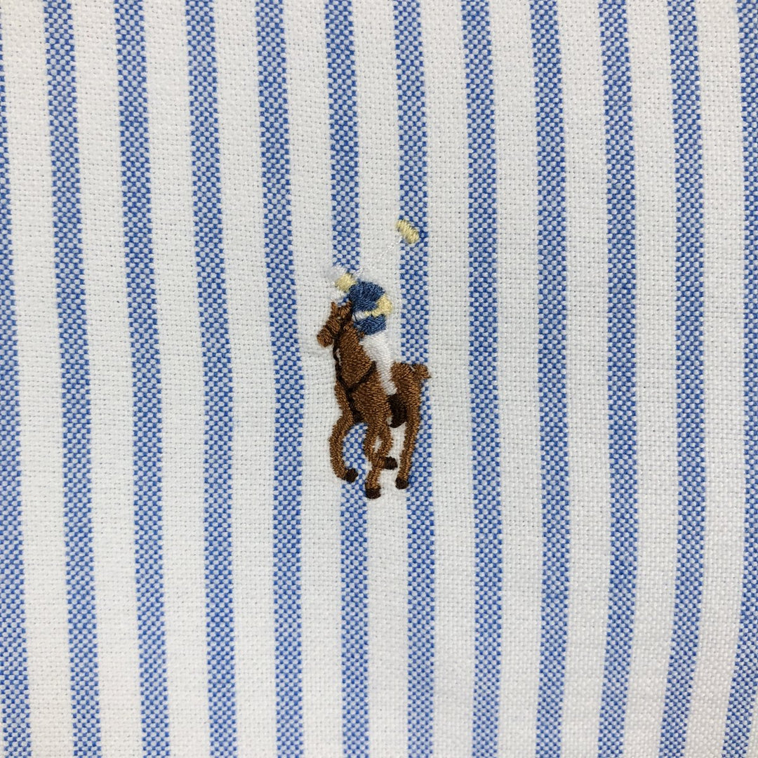 Ralph Lauren long sleeve button down striped shirt, men's XL size cotton white type Vintage Second Hand
